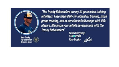 Trosky Pro Portable Rebounder & Trosky Knee Pad Bundle – Infield Training Aid for Baseball & Softball – Improve Glove Work, Reaction Time & Fielding Mechanics – Endorsed by Bobby WITT Jr.