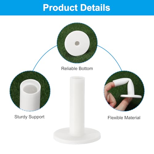 PATIKIL Rubber Golf Tee, Mix Size Golf Tees Training Tee, - color: White
