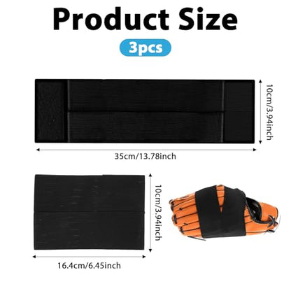 Vin Beauty 3 PCS Glove Wrap Band, Elastic Baseball and Softball Glove Strap, Durable Gloves Wrap for Quickly Forming Pocket Universal Fit Elastic Gloves Bands for Adult Youth Baseball Softball Mitts