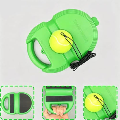 2026 Tennis Balls Training Baseboard, Tennis Rebounder with Weighted Base, Tennis Trainer Balls with String, Portable Tennis Trainer for Home, Tennis Practice Kit for Backyard - color: Green