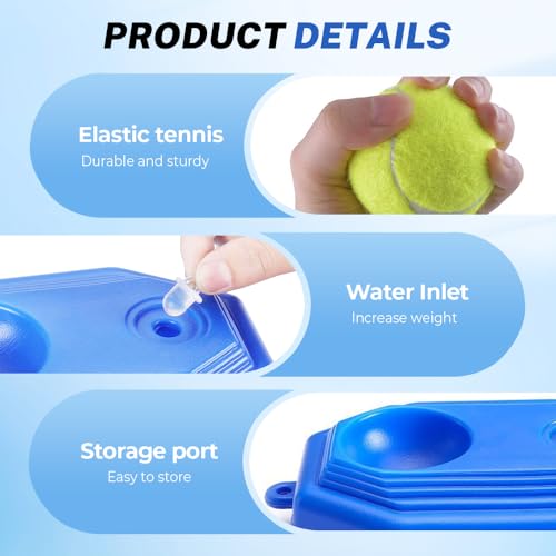 Tennis Ball Training Baseboard, 2026 New Tennis rebounder with Weighted Base, Portable Tennis Trainer for Home use,Multifunctional Tennis Solo Practice kit for Backyard - color: B-2PCS