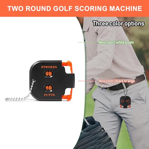 Golf Stroke Counter, Golf Score Keeper Clicker Counter, Disc Golf Accessories, Hand Counter Clicker with Chain, Putting Score Counter, Golf Game Scorekeeper, Scoring Keeper Golf Accessories (C)