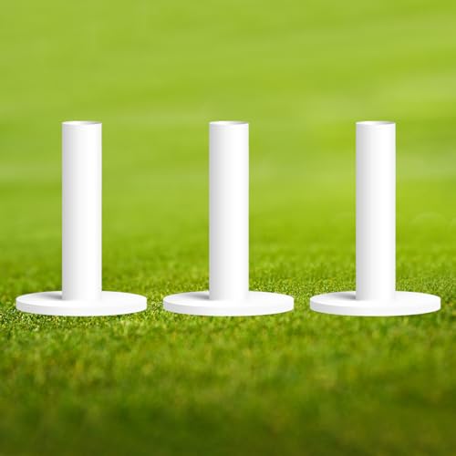 FINGER TEN Golf Rubber Tees Driving Range Value 3/4 Pack, Mixed or Same Size 1.5’’ 2.25’’ 2.75’’ 3’’ for Durable Practice Mat Holds Ball Well - color: 3 Pack All 2.75-White
