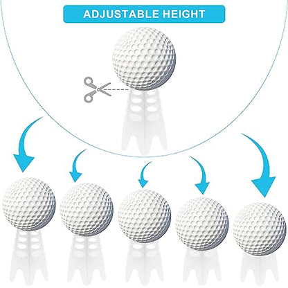 Golf Simulator Tees, Plastic Indoor Golf Mat Tees Practice Turf and Driving Range Winter Golf Tees (18 Pcs) - color: White