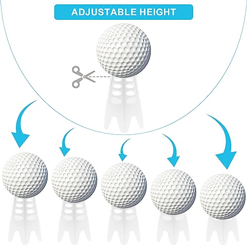 Golf Simulator Tees, Plastic Indoor Golf Mat Tees Practice Turf and Driving Range Winter Golf Tees (18 Pcs) - color: White