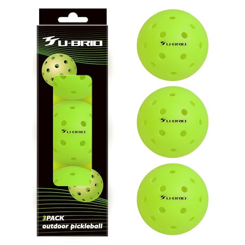 Pro-Grade 40-Hole One-Piece Outdoor Pickleball Balls 3/4/12 Pack - Pro-Player Tested with Wind-Resistant Design, High-Visibility & 300+ Hit Durability for Competitive Play - color: green, size: 3 pack