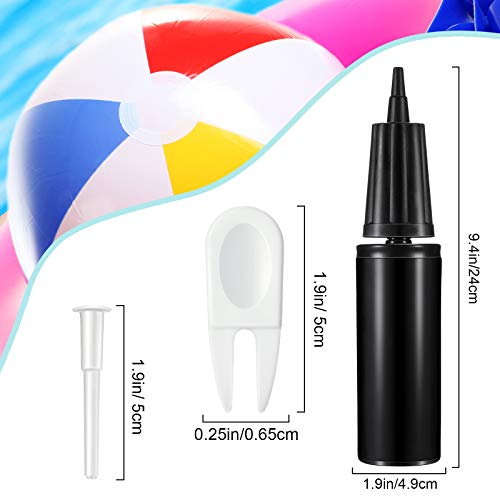 Skylety 13 Pcs Black Exercise Ball Hand Pump Set Fitness Yoga Ball Inflator Pump with 2 Pieces Plug Removers and 10 Pieces Air Plugs Pin Air Stoppers Adapter Kit