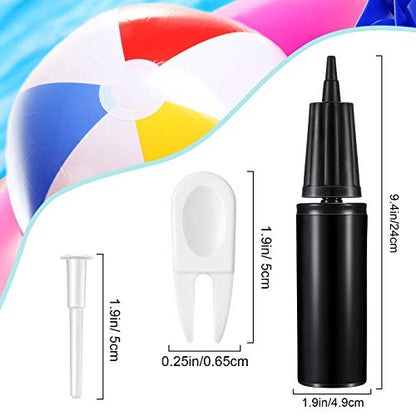 Skylety 13 Pcs Black Exercise Ball Hand Pump Set Fitness Yoga Ball Inflator Pump with 2 Pieces Plug Removers and 10 Pieces Air Plugs Pin Air Stoppers Adapter Kit