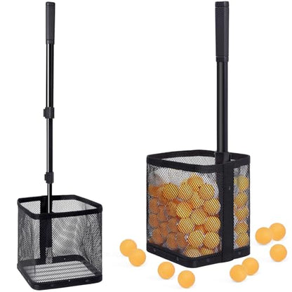 Table Tennis Ball Picker Upper - Retractable Ping Pong Ball Retriever & Storage Collector, Holds 150 Balls