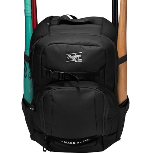 Rawlings | The Journey Player's Backpack Equipment Bag | Baseball/Softball | Multiple Colors - color: Black