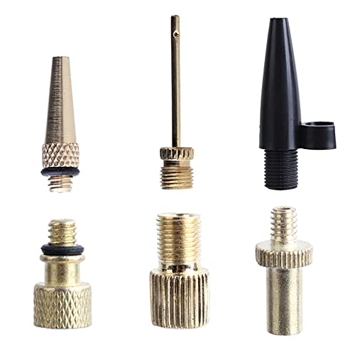 Joyhey 6 Pcs Air Pump Needle, Presta and Schrader Valve Adapter, Nozzle Inflator Adapter for Balls, Bike, Balloon, Standard Pump, Air Compressor