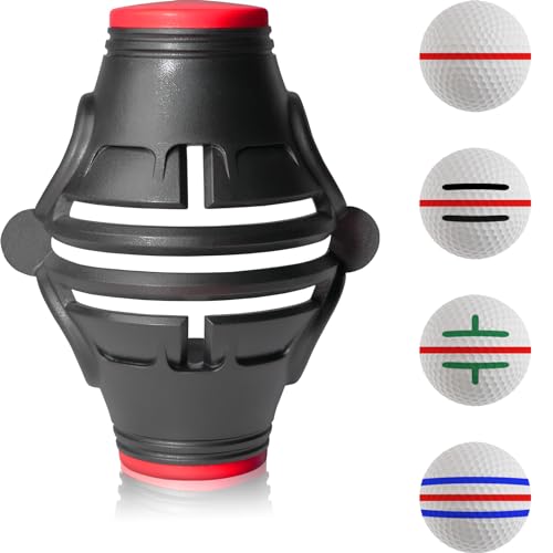 1 Pack 360° Triple Line Golf Ball Marker，Golf Ball Line Marker Tool，Golf Ball Marker Stencil，Alignment Ball Marker，Golf Accessories - color: 1 Pack 360° Triple Line Golf Ball Marker（Black&Red）