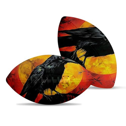 American Football, Official Size 11.9 x 7.3 Inch, Premium Composite Leather High-Grip Ball with Pro-Style Lacing, Unique Prints for Training, Games & Gifts - color: Dark Crow
