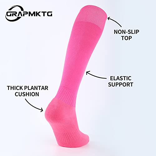 GRAPMKTG 3 Pack Softball Soccer Socks Baseball Football Socks for Youth Men and Women - color: Pink, size: Large