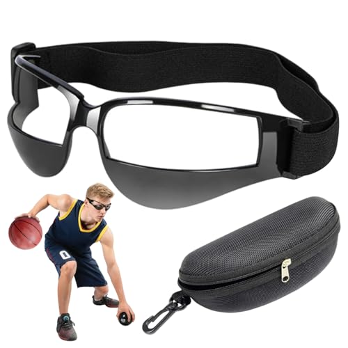 Dribbling Goggles, Basketball Ball Handling Skills Basketball Glasses with Case Adjustable Strap Flexible Sports Training Equipment Sporting Goods..