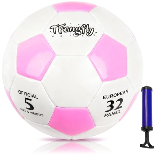 Size 2, 5 Soccer Ball with Pump Needle-Training Recreation Soccer Ball Size 2, 5 Thicker PU Tight Weaved Mini Soccer Ball for Teen Boy Girl Outdoor/Indoor League Game Practice Training - color: Pink, size: Size 5
