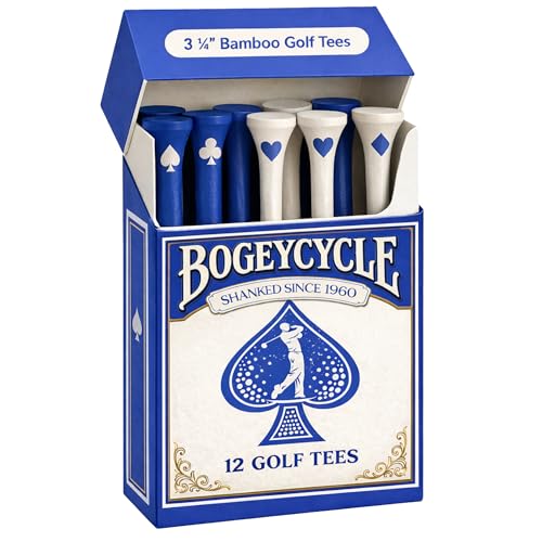 Funny Golf Tees | Golf Accessories for Men | Top Golf Gifts for Men & Unique Golf Gifts for Golfers | Premium Golf Stuff & Golf Bag Accessories | Wooden Bamboo Tees - color: Bogeycycle Blue