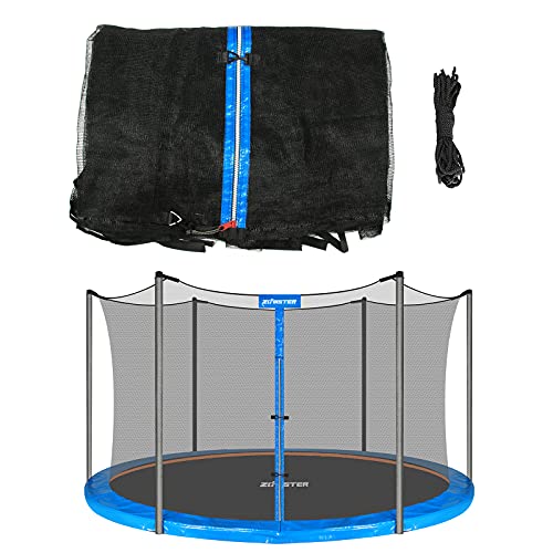 Trampoline Replacement Safety Enclosure Net for 6 Straight Poles Round Frame Trampolines, Breathable and Weather-Resistant Trampoline Net with Adjustable Straps (Net Only)
