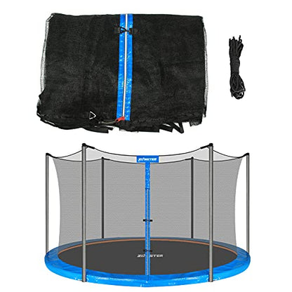 Trampoline Replacement Safety Enclosure Net for 6 Straight Poles Round Frame Trampolines, Breathable and Weather-Resistant Trampoline Net with Adjustable Straps (Net Only)