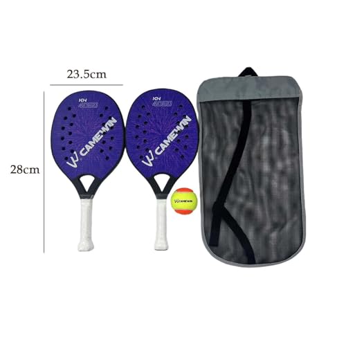 kowaku 2Pcs Beach Tennis Rackets, Beach Tennis Racquet, Portable Lightweight Beach Tennis Paddles with Bag for Playground Courtyard - color: Blue