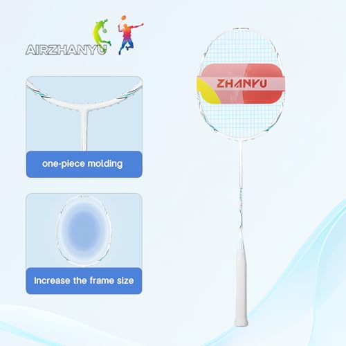 Badminton Rackets,Badminton Racket Set,Both Offensive and Defensive,Composite Carbon Ultra Light 82g Professional Training Racket,Including 2 Rackets,2 Shuttlecocks,and 1 Bag - color: 021-white
