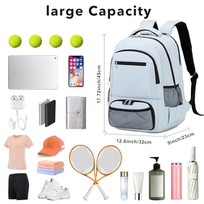 ACESAK Tennis Backpack Tennis Bag for Women Men - Tennis Bag Holds 2 Rackets, Badminton Squash, Pickleball Paddles Balls - color: Blue