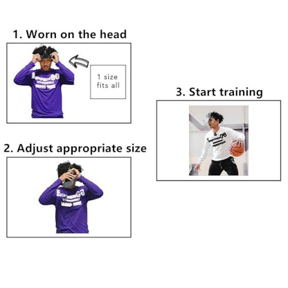 Basketball Training Aids Mask Hand in Your Face, Basketball Defender Blocking Workout Equipment Shooting Tool with Adjustable Straps to Fit Different Head Sizes