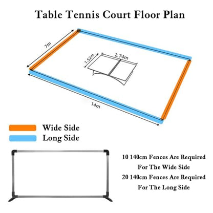 Portable Pickleball Court Divider & Table Tennis Baffle - Ready to Install Field Fence for Home & Community Game Rooms - size: 140x72cm/10pieces