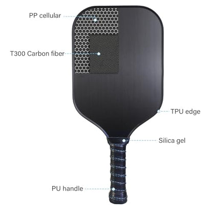 Professional Pickleballs Paddle Practice Paddles with Long Handle and Frosted Surfaces for Training Racket