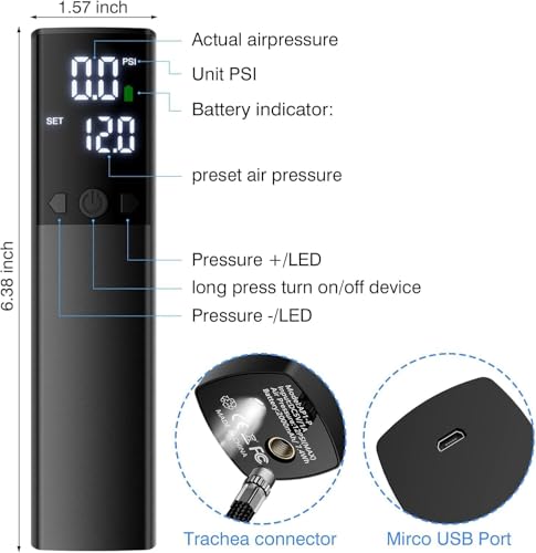 Electric Ball Pump,Smart Air Pump Portable Fast Inflation Accurate Pressure Gauge and Digital LCD Display for All Sport Balls Basketball Football Volleyball Balloon Swim Ring(2Pin & 1Nozzle & 1Spout)