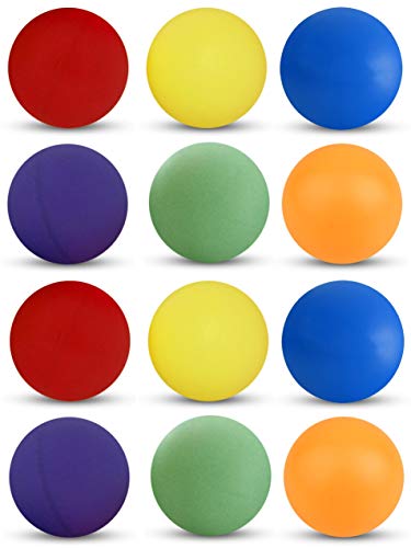 TigerTail Sports Tigertail Sports Recreational-Quality (1-Star, 40mm) Ping Pong Balls - Red, Yellow, Blue, Purple, Green, Orange (2 Each), 12-Pack
