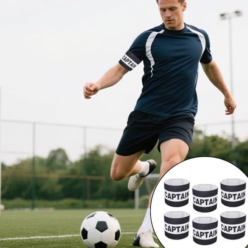 Captain Armbands Soccer, Adjustable Leader Football Arm Bands Breathable Soccer Captain Armband Sport Accessory - color: Black