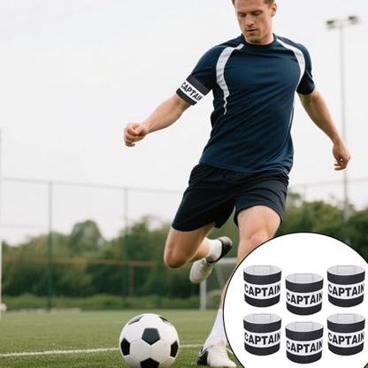 Captain Armbands Soccer, Adjustable Leader Football Arm Bands Breathable Soccer Captain Armband Sport Accessory - color: Black
