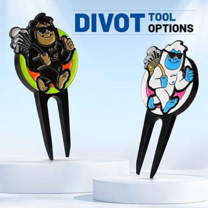 Big Crazy Divot Repair Tool, Divot Repair Tool, Sasquafch and Yeti Golf Green Golf Divot Tool, 4-in-1 Divot Tool, Golf Ball Marker, Golf Groove Cleaner and Alignment Tool - color: Sasquafch
