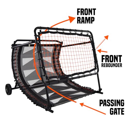 Flick Pro Skills Trainer - 3-in-1 Adjustable Football Rebounder Ramp, Rebound Net, and Passing Tunnel - Soccer Practice Equipment Designed to Improve Your Soccer Training