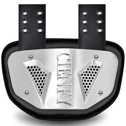 Football Back Plate, Lower Backplate with Hard Shell, High Impact Padding and Durable Adjustable Straps for Youth and Adults - color: Silver, size: Youth