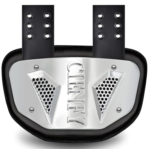 Football Back Plate, Lower Backplate with Hard Shell, High Impact Padding and Durable Adjustable Straps for Youth and Adults - color: Silver, size: Adult