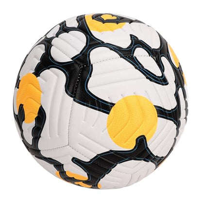 Soccer Indentation Adult Training SoccerStandard English Football for Soccer Games and Practice - ，High Elasticity - color: Orange Yellow