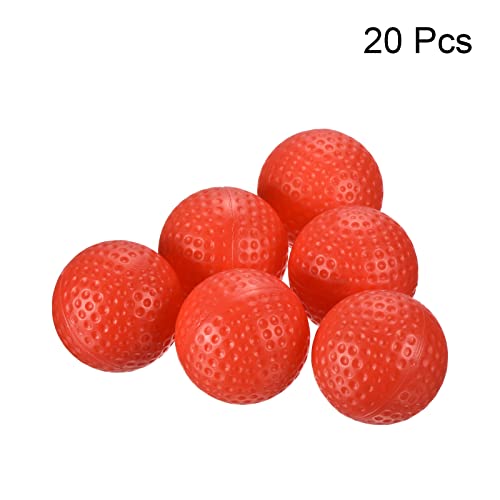 Golf Practice Ball, 20 Pack Plastic 41mm Hollow Flight Training for Indoor Swing Practice, Red