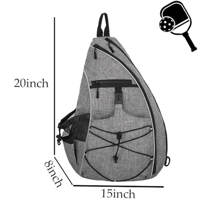 Goloni Pickleball Sling Bag for Men Women, Lightweight Pickleball Backpack with Fence Hook - color: Grey