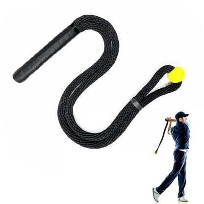 Golf Rope Swing Trainer, Professional Golf Swing Rope Training Aid to Improve Speed, Tempo, Rhythm, Flexibility and Strength, Golf Warm-Up Practice Equipment for Golfers of All Levels - color: Black