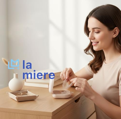 LA MIERE Retainer Case with Vent Holes, 1 Pcs Wheat Straw Denture Case, Tight Snap Lock Orthodontic Mouth Guard Case, Oyster - color: Oyster