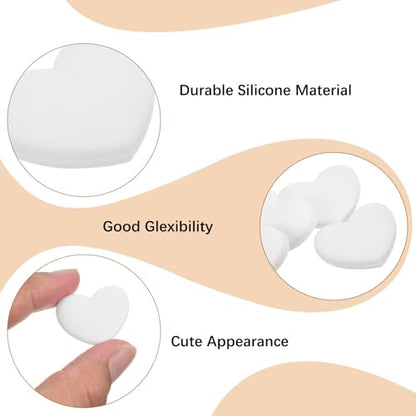 Tennis Racket Vibration Dampener Soft Silicone Racket Shock Absorber for Tennis Racquet String - Heart Shaped - color: White