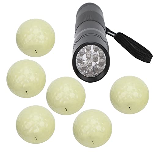 RiToEasysports 6PCS Golfs Fluorescent Light, Night Practice Training Ball for Men Women for Backyard Putting Greens
