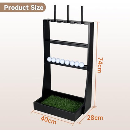 Golf Putter Stand, Golf Club Holder for 36 Balls Tray Storage & 6 Clubs & 3 Head Covers, Display Rack Organizer for Home Indoor Outdoor Office