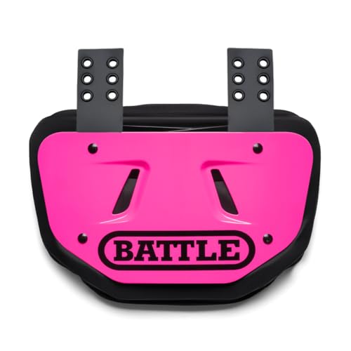 Battle Sports Football Back Plate – Hard Shell Lower Back Protector with Contoured Foam for High-Impact Protection for Youth, Kids and Adults - color: Pink, size: Adult