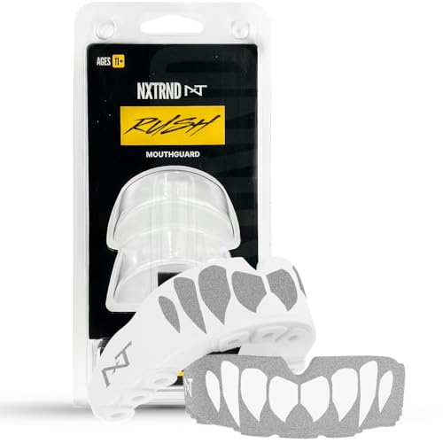 2 Pack Nxtrnd Rush Dual Layer Mouthguard, Custom Fit Sports Mouthpiece for Football, Boxing, MMA, Basketball, Hockey, Lacrosse, Youth & Adult (Silver) - color: Silver