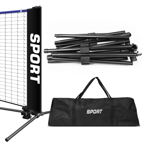 10FT 10FT Portable Badminton Net Set Pickleball Tennis Net Easy Setup Outdoor Indoor Sports Net with Stand & Carry Bag for Backyard Park Beach Nylon Sports Net with Poles