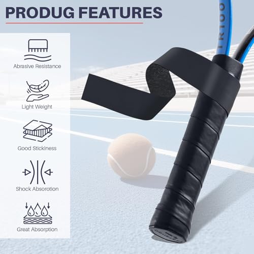 12 Pieces Tennis Racket Grip Tape, 6 Black + 6 White Precut Badminton Overgrips, Anti-Slip Sweat-Absorbent Tennis Grips for Tennis/Badminton/Pickleball Racquet Sports - color: 6Black+6White