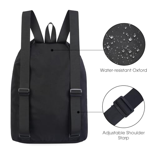 WANDF Swim Bag Mesh Drawstring Backpack Beach Backpack for Swimming, Gym, and Workout Gear - color: Black